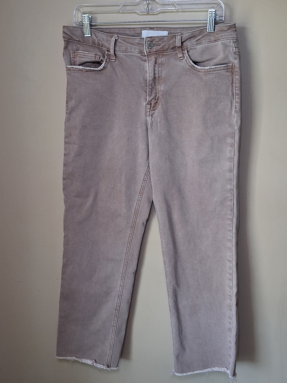 Vervet Women's Mauve Straight Leg Jeans; Size 30; Frayed Legs